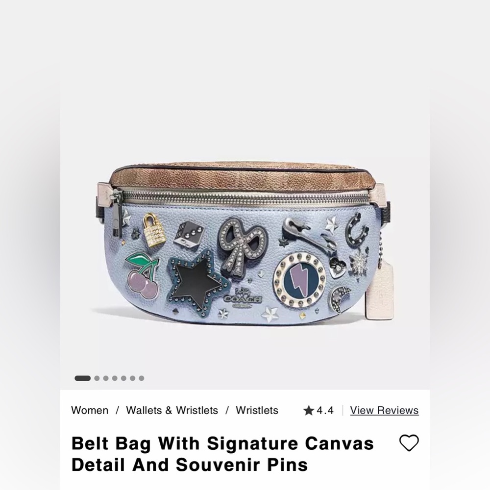 Coach Belt Bag With Signature Canvas Detail And Souvenir Pins